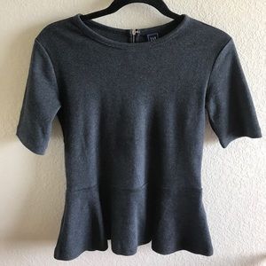 Heather Grey Peplum Top